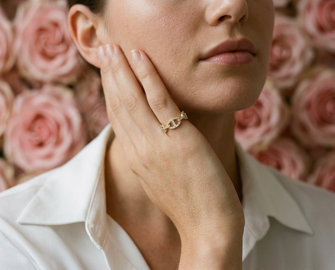 Aurora Chain Crystal Ring
