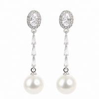 Silver Pearl Drop Earrings