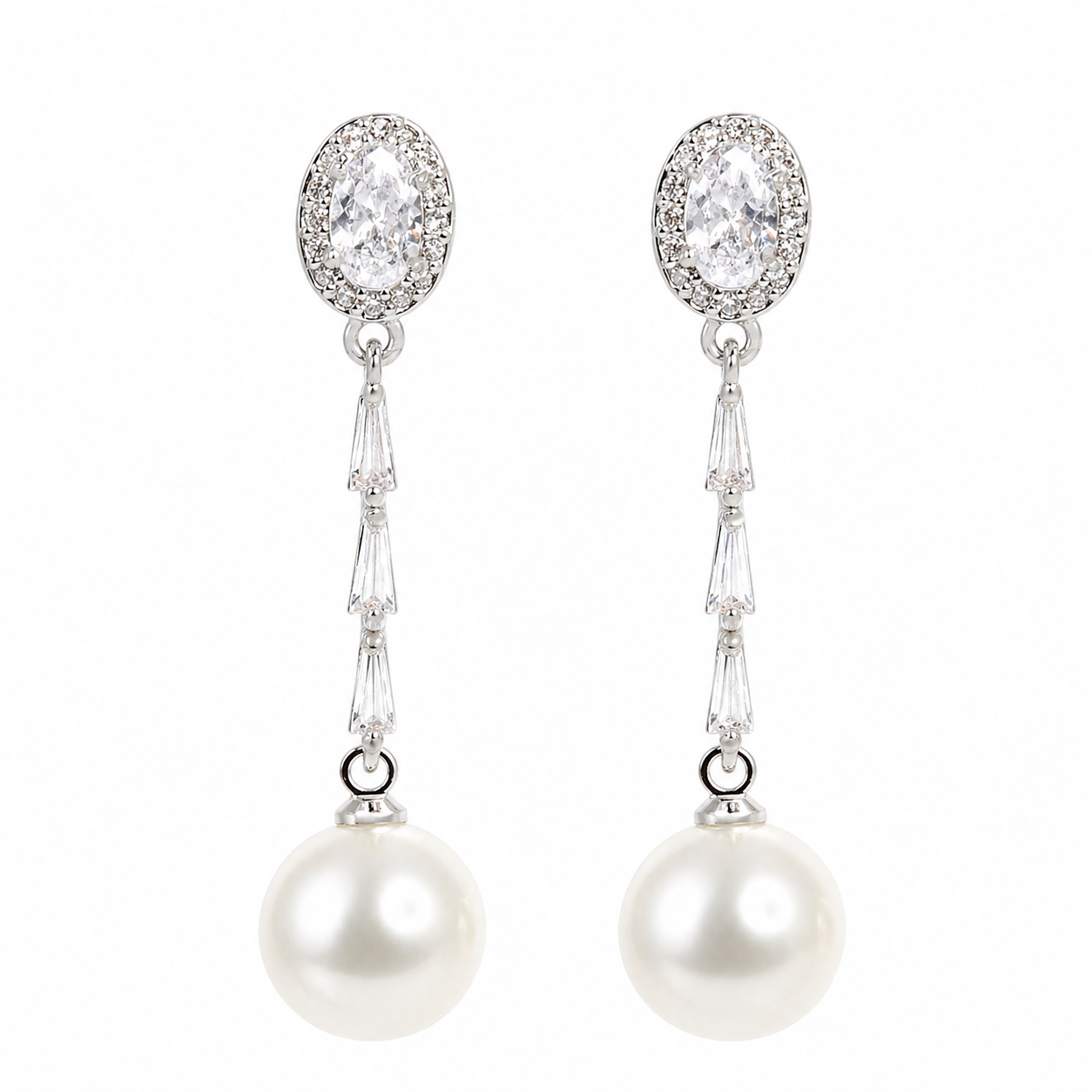 Silver Pearl Drop Earrings