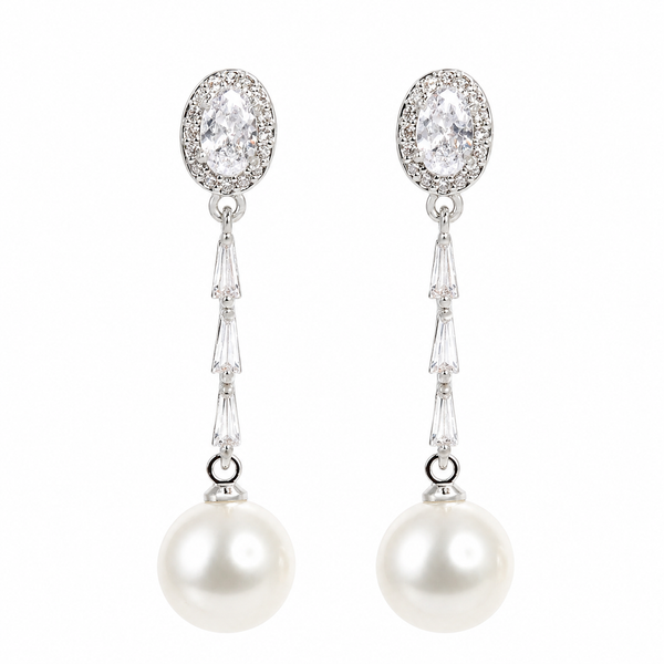 Silver Pearl Drop Earrings