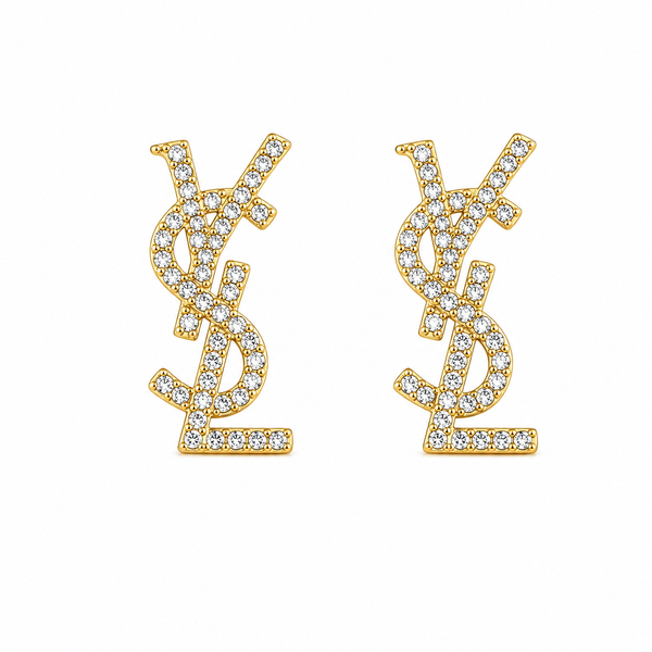 Luxe Initial Zircon Drop Earrings