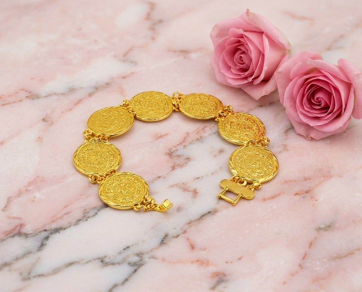 Vintage Coin Gold Bracelet