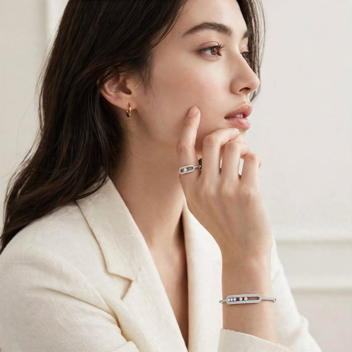 LAST ONE — SIZE 6 | Silver Crystal Buckle Ring