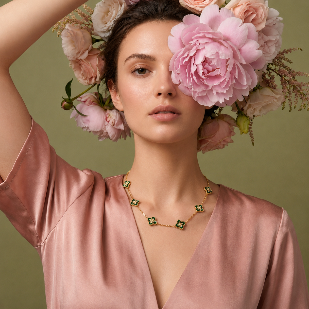 Emerald Clover Necklace