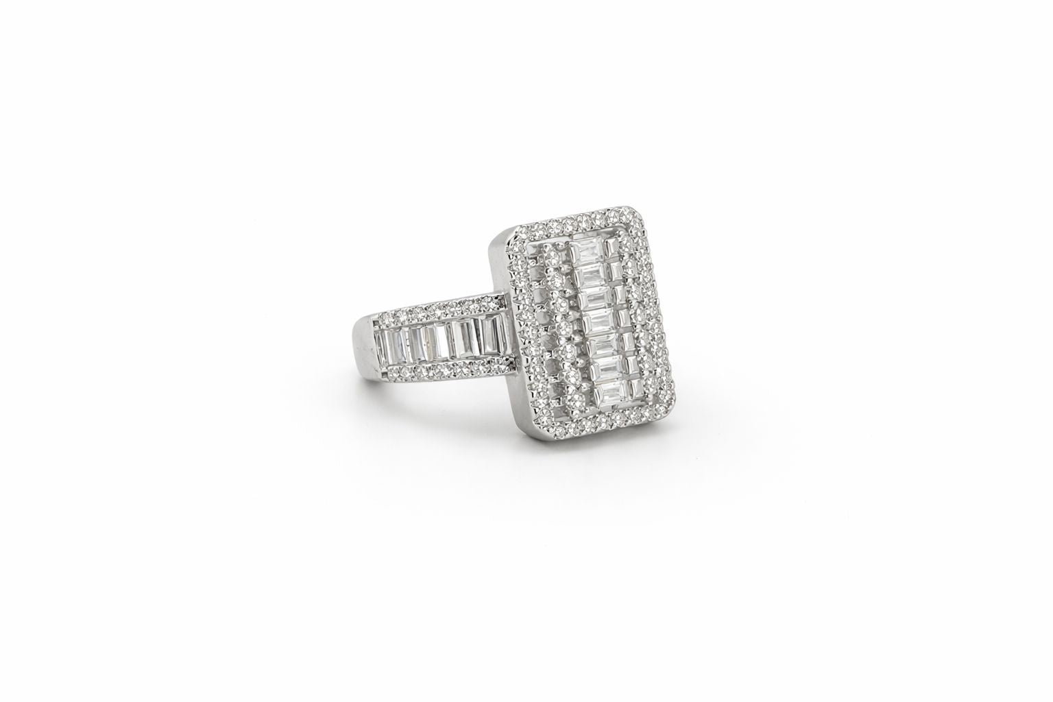 Baguette Silver Ring