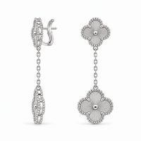 Éclat Argent Clover Drop Earrings