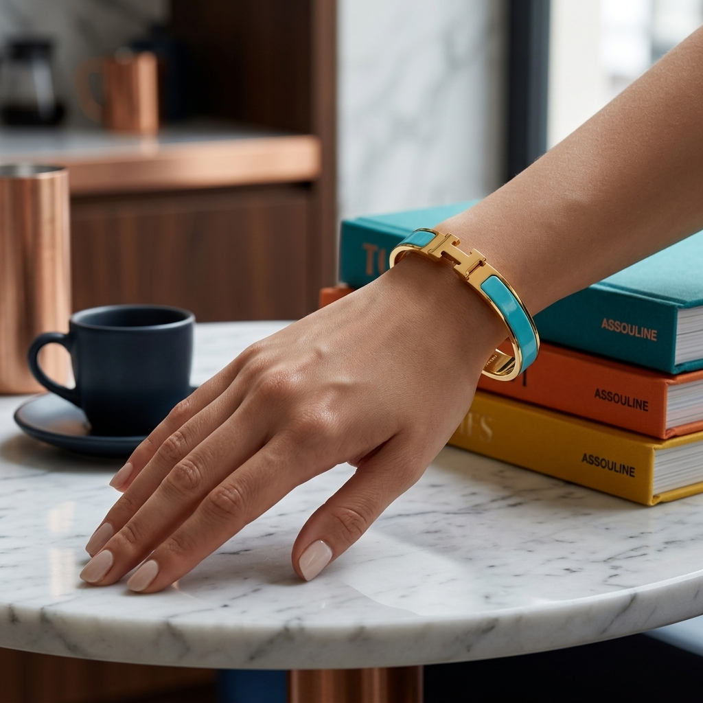 The Riviera Enamel Bracelet – Turquoise