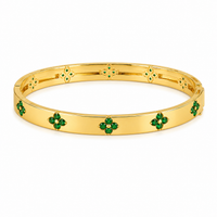 Emerald Clover Bangle