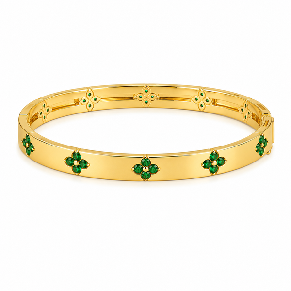 Emerald Clover Bangle