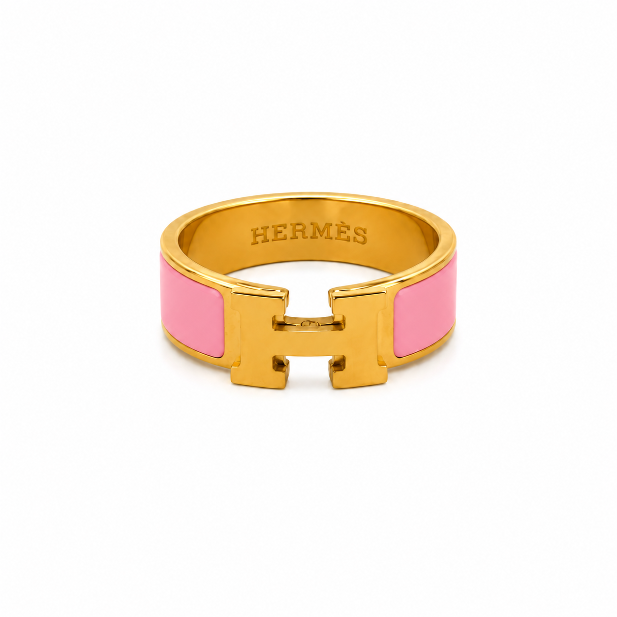 Pink & Gold H Ring
