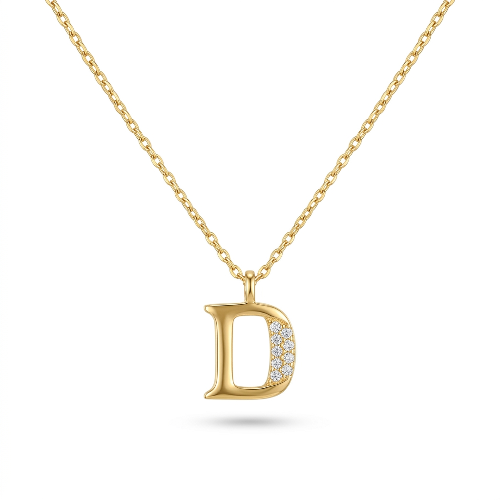 Initial “D” Pendant Necklace