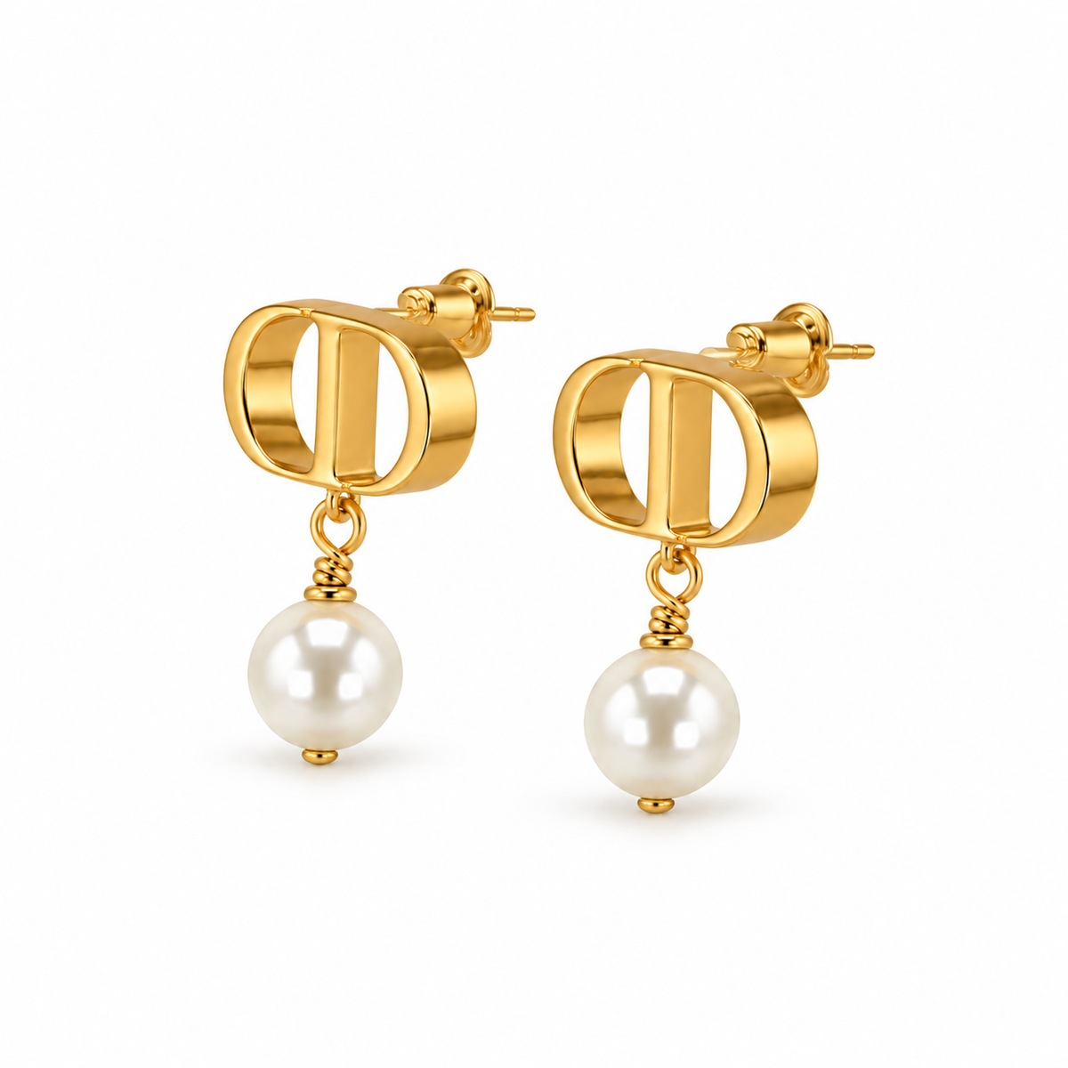 The Monogram Pearl Drop Earrings