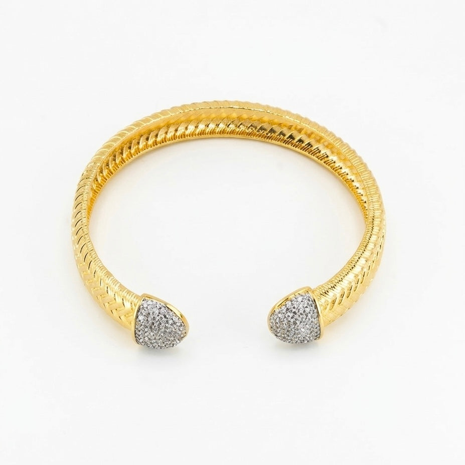 Valencia Textured Gold Cuff Bangle