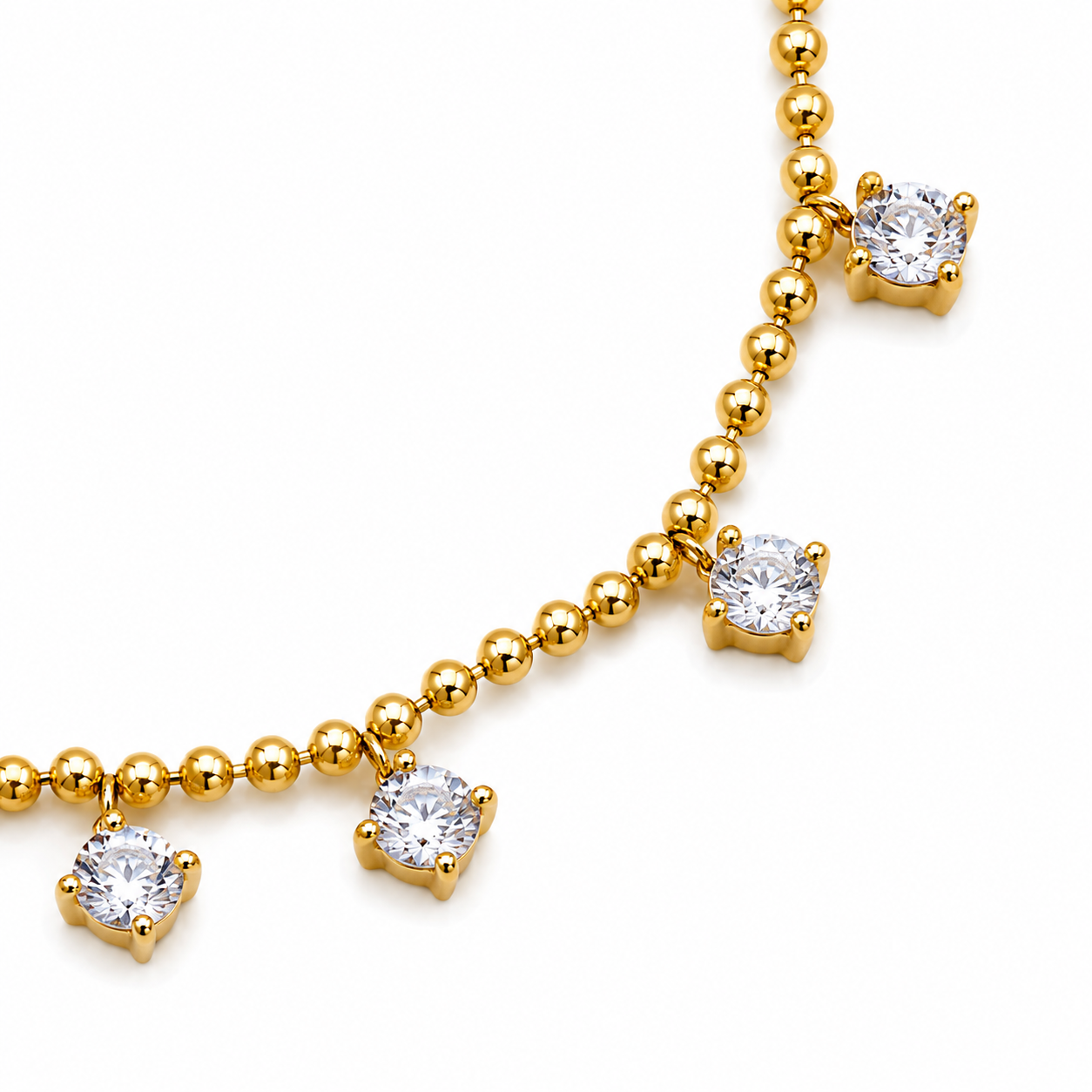 Dainty Crystal Drop Choker Necklace