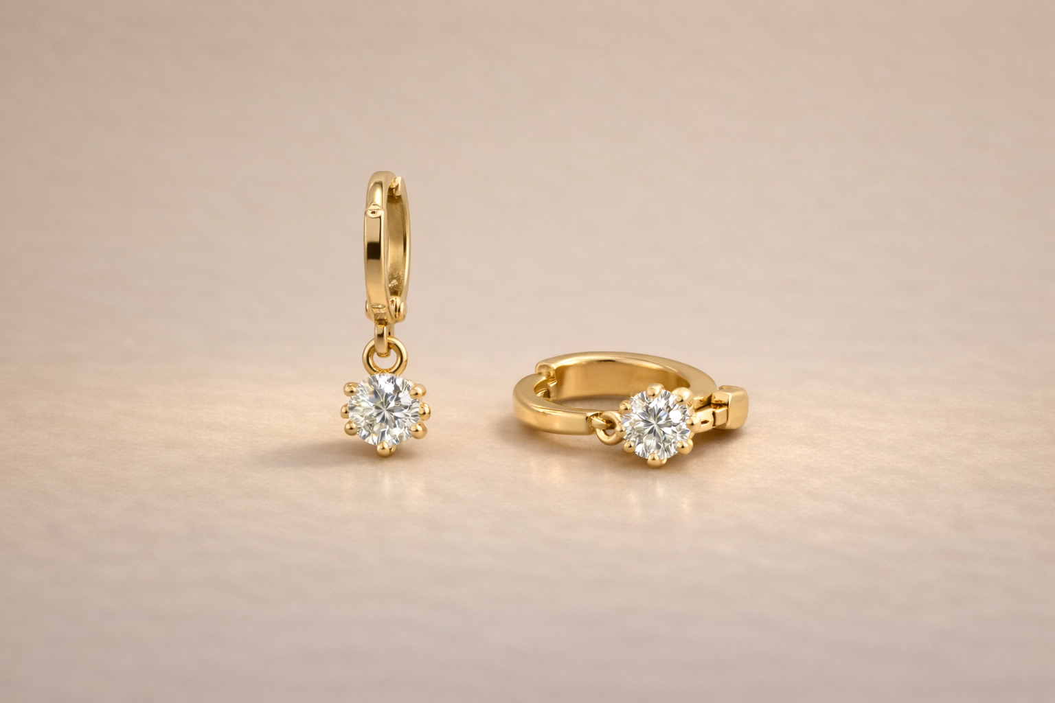 Crystal Drop Huggie Earrings