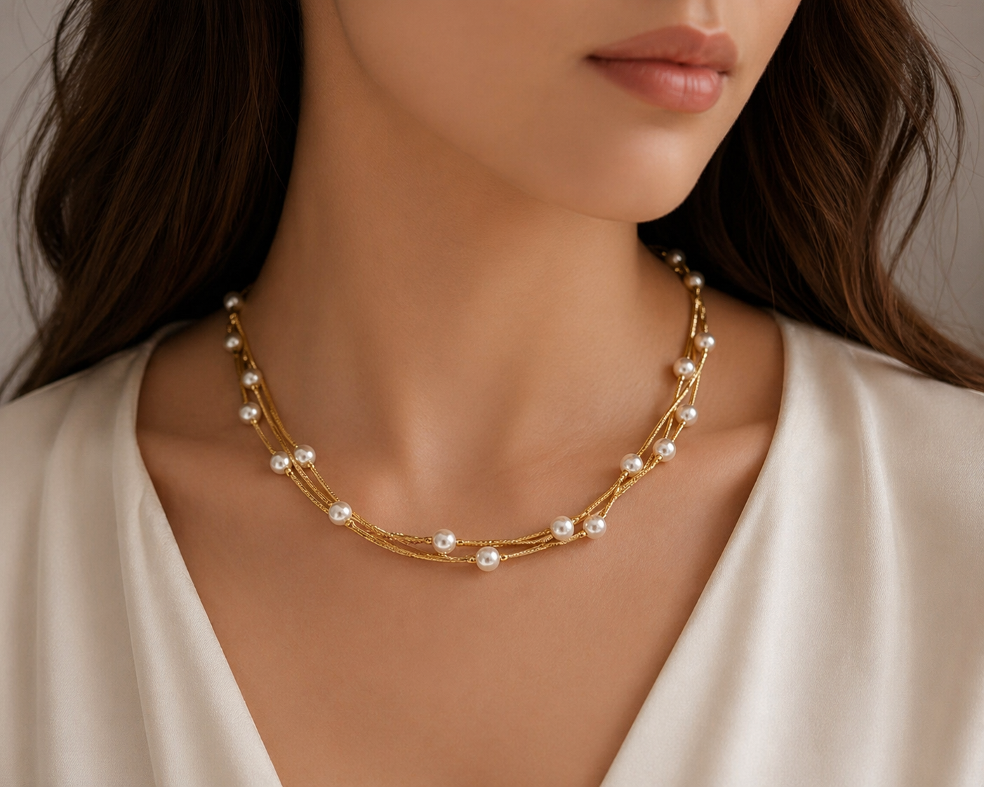 Pearl Layered Gold Necklace
