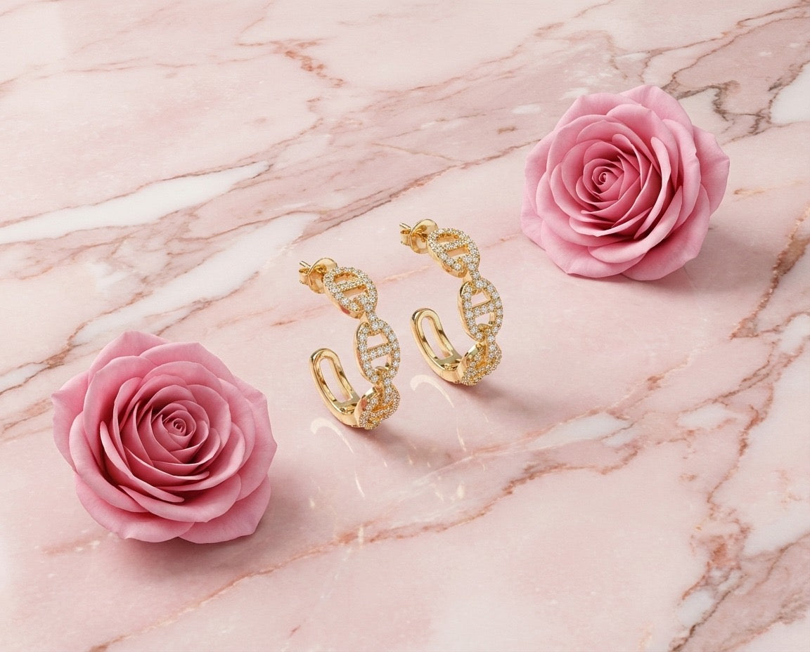 Pavé Crystal Huggie Hoop Earrings