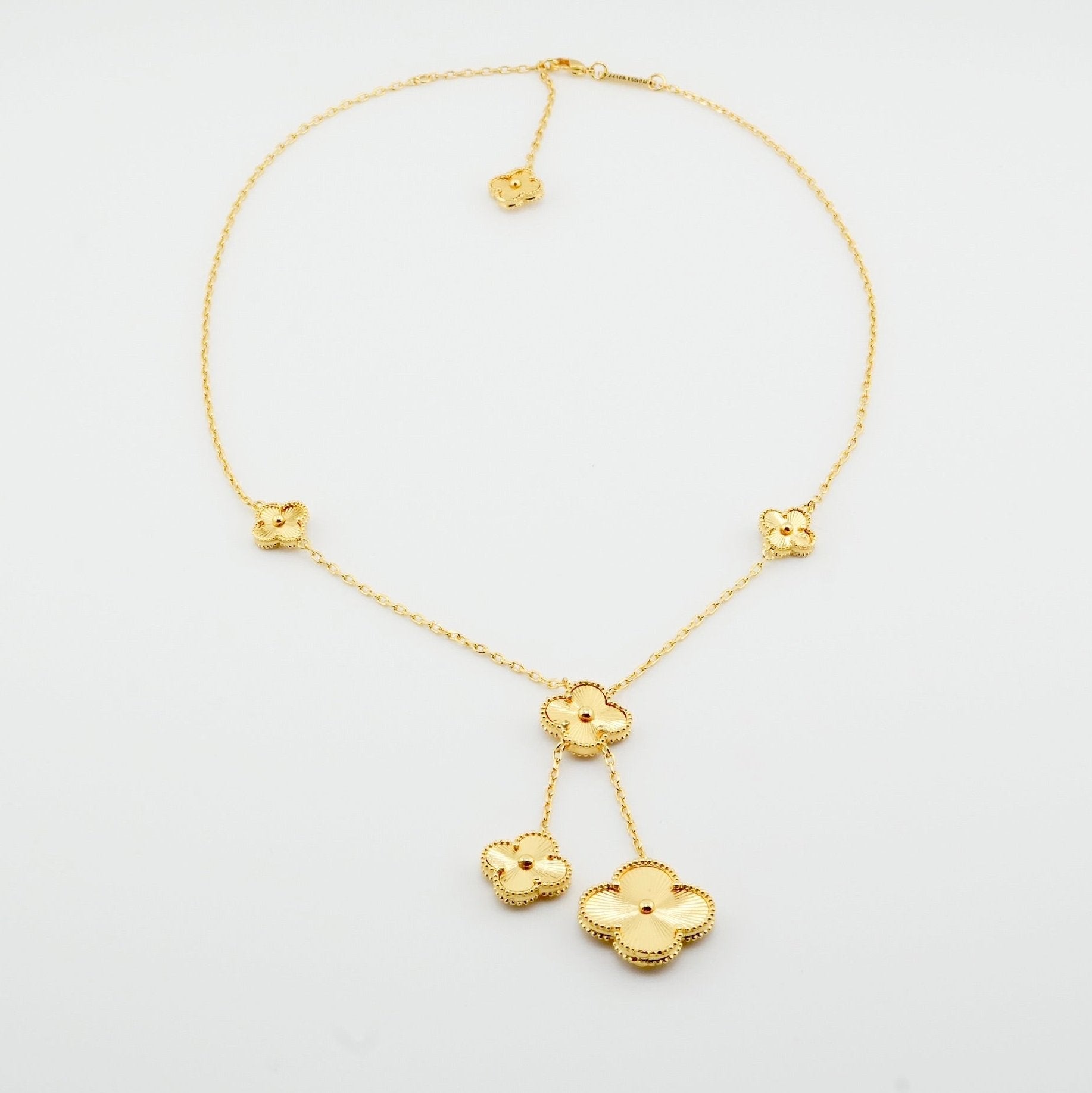 Golden Floral Cascade Necklace