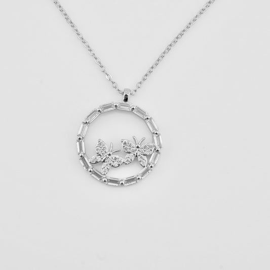 Silver Enchanted Butterfly Necklace