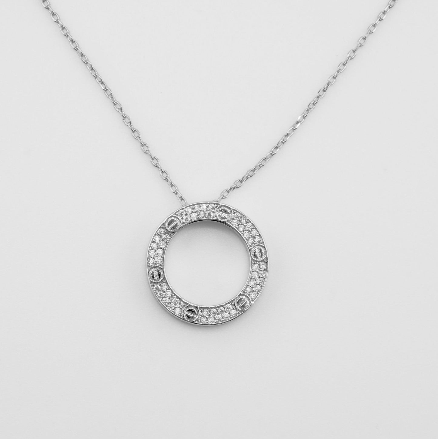 Silver Eternal Elegance Circle Pendant Necklace