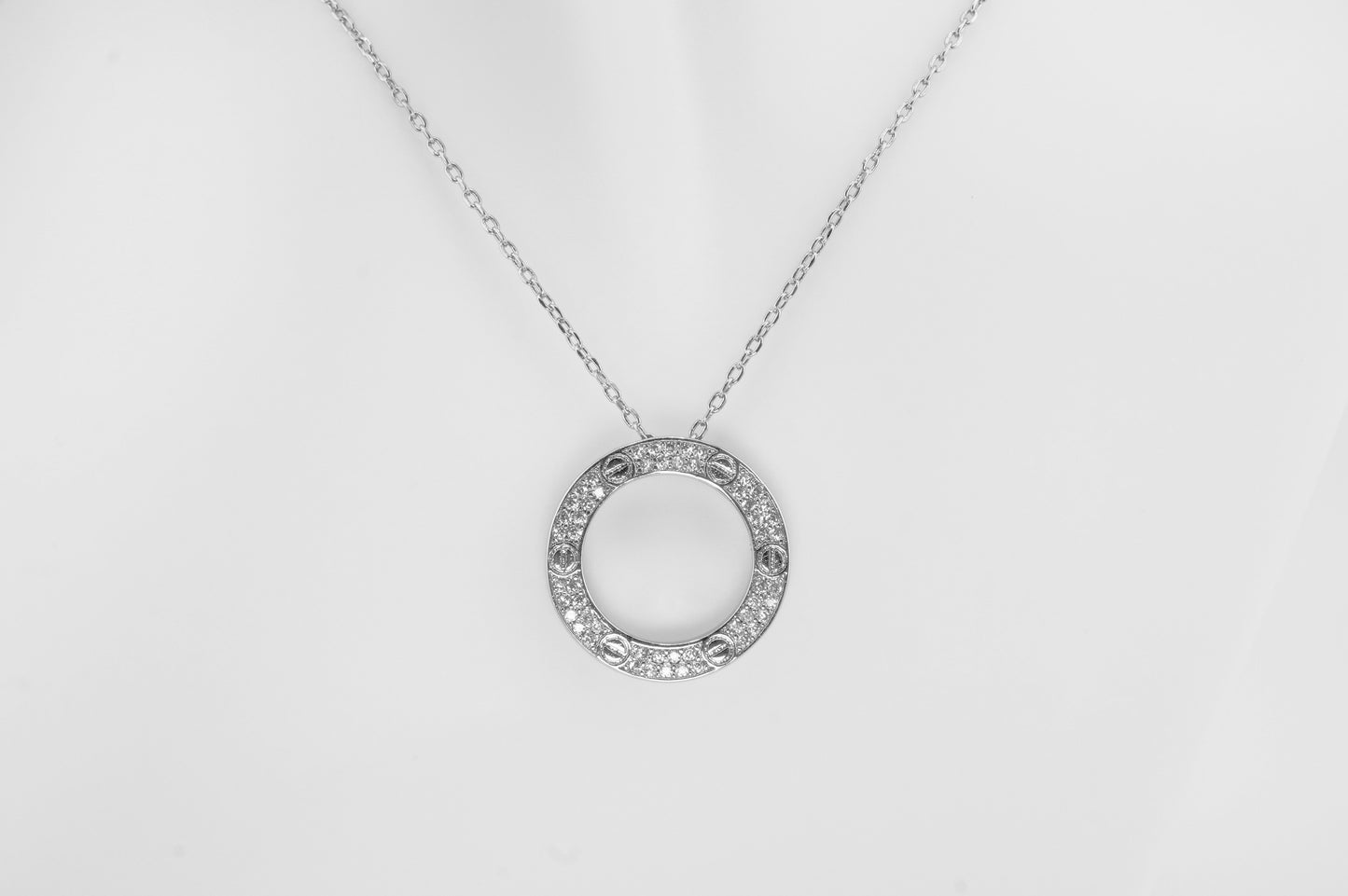 Silver Eternal Elegance Circle Pendant Necklace