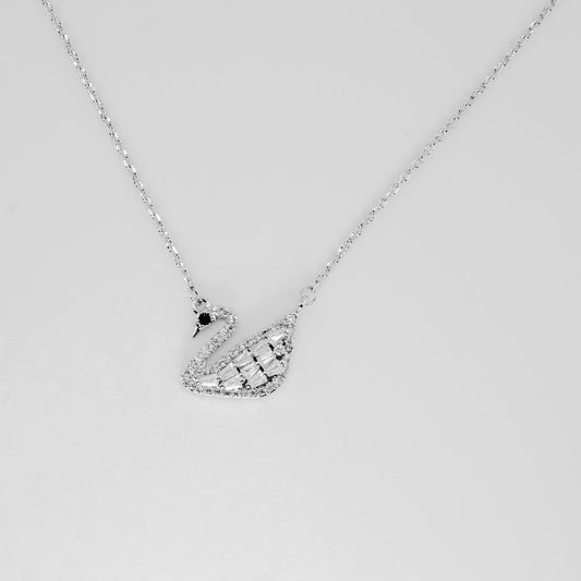 Swan Silver Pendant Necklace