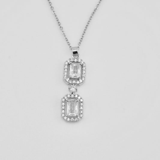 Double Radiance Silver Necklace