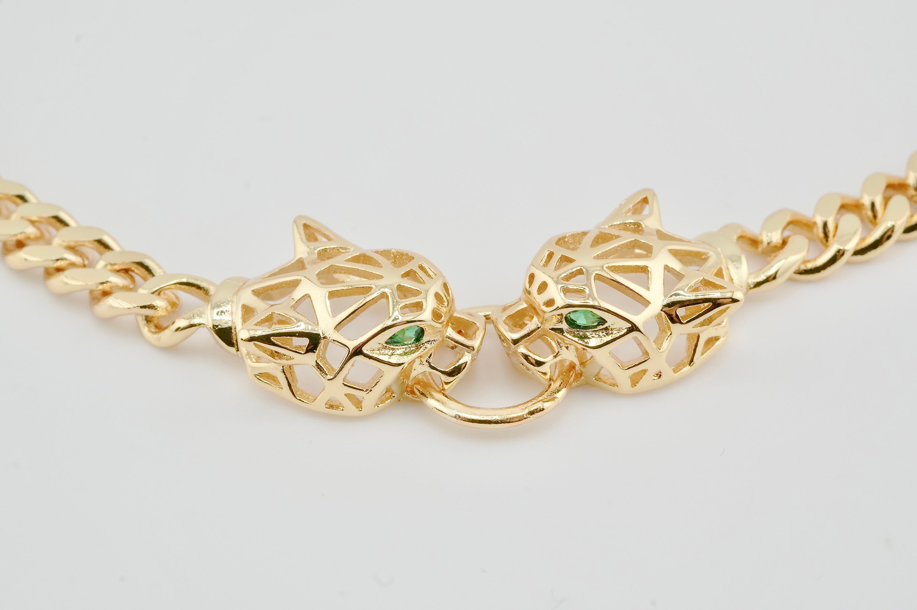 Golden Panther Dual Charm Necklace