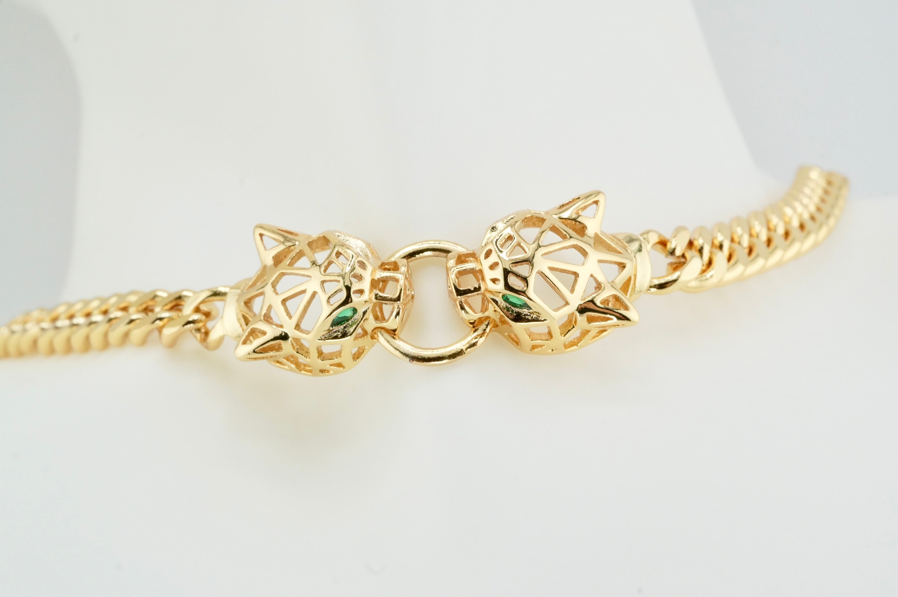 Golden Panther Dual Charm Necklace