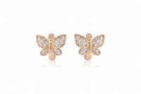 Gold Butterfly Hoop Earrings