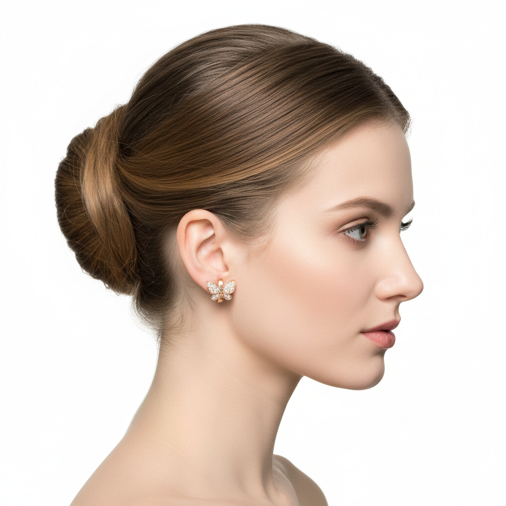 Gold Butterfly Hoop Earrings