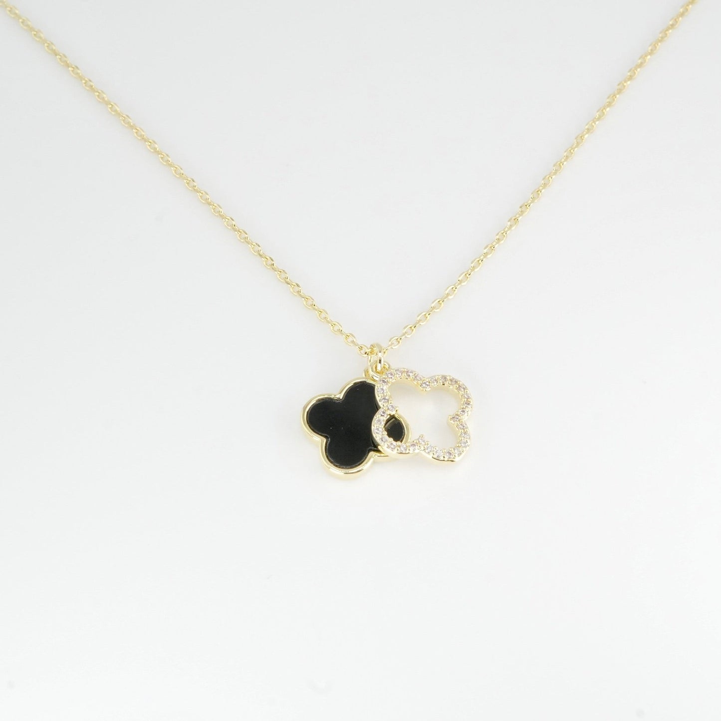 Dual Clover Charm Necklace