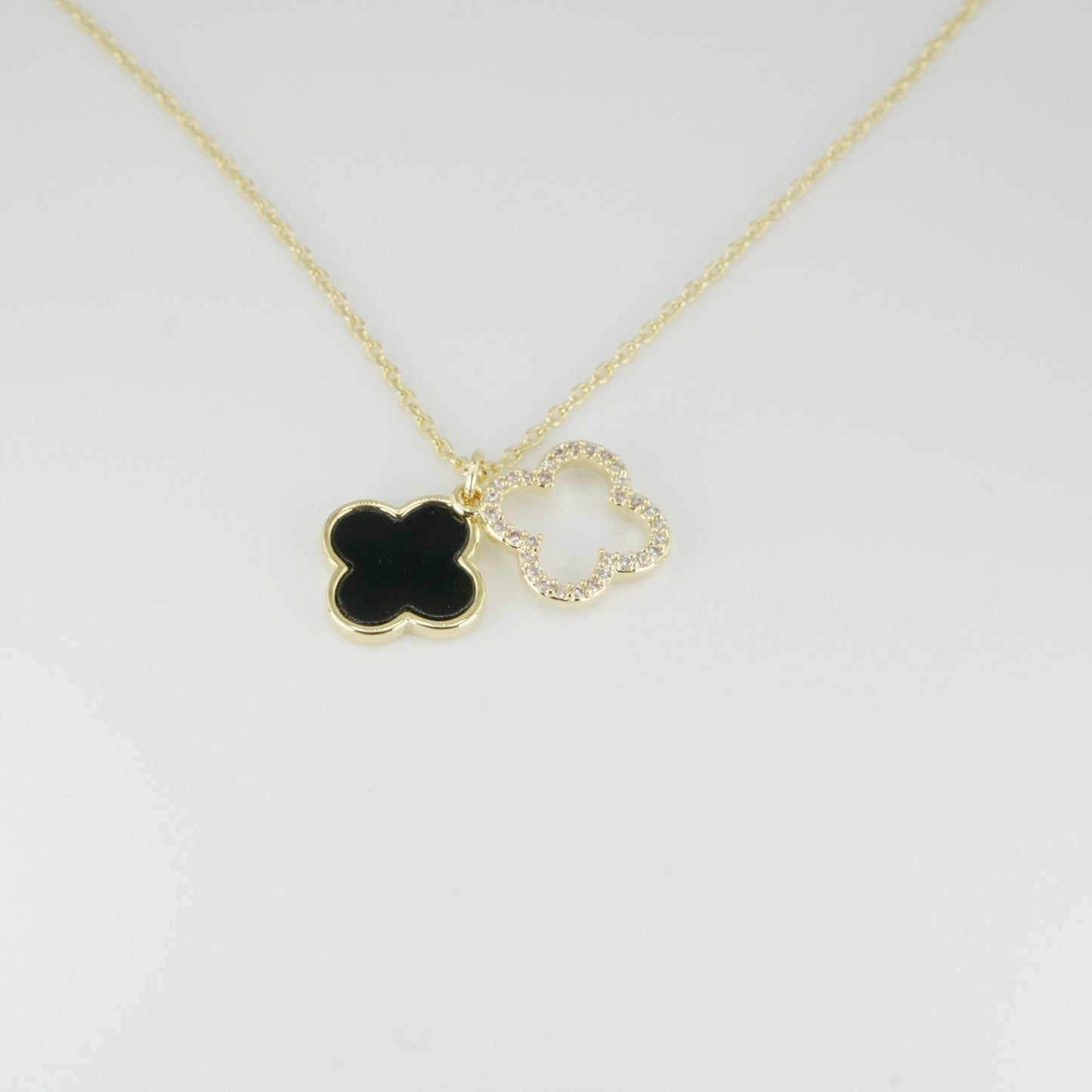 Dual Clover Charm Necklace