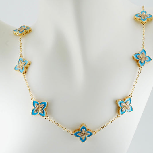 Blue Blossoms Necklace