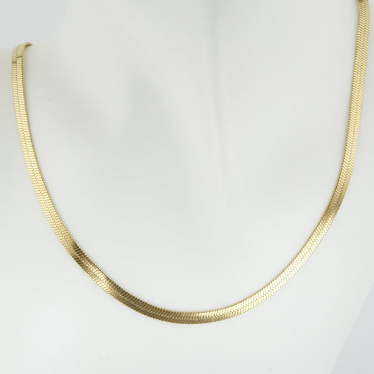 Golden Serpent Herringbone Necklace