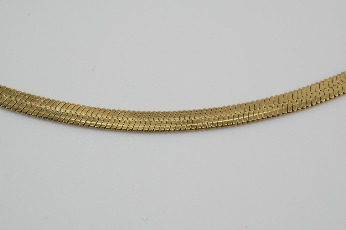 Golden Serpent Herringbone Necklace