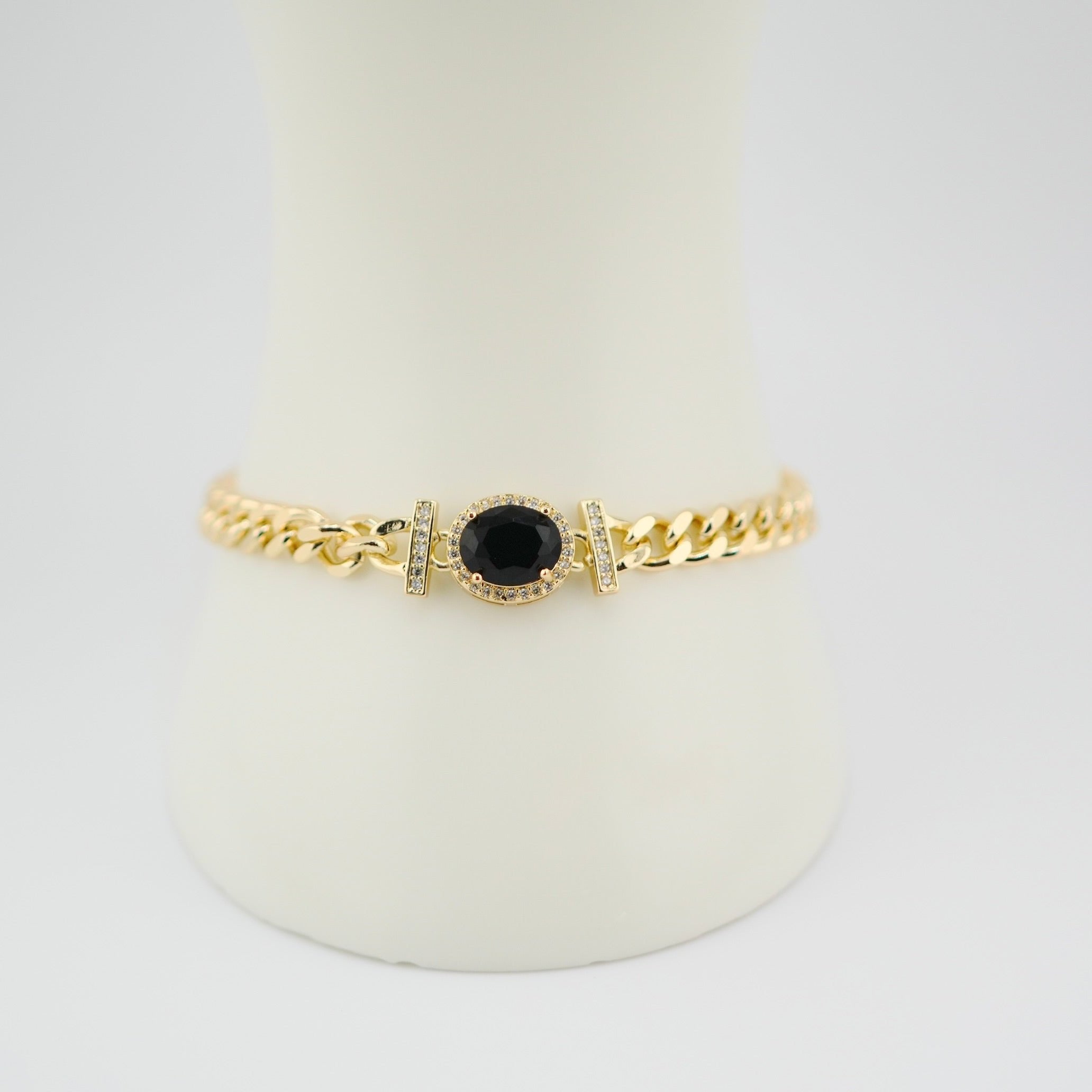 Onyx Radiance Chain Bracelet