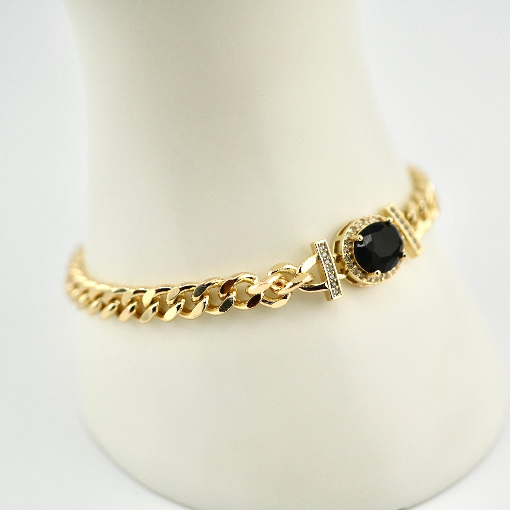 Onyx Radiance Chain Bracelet