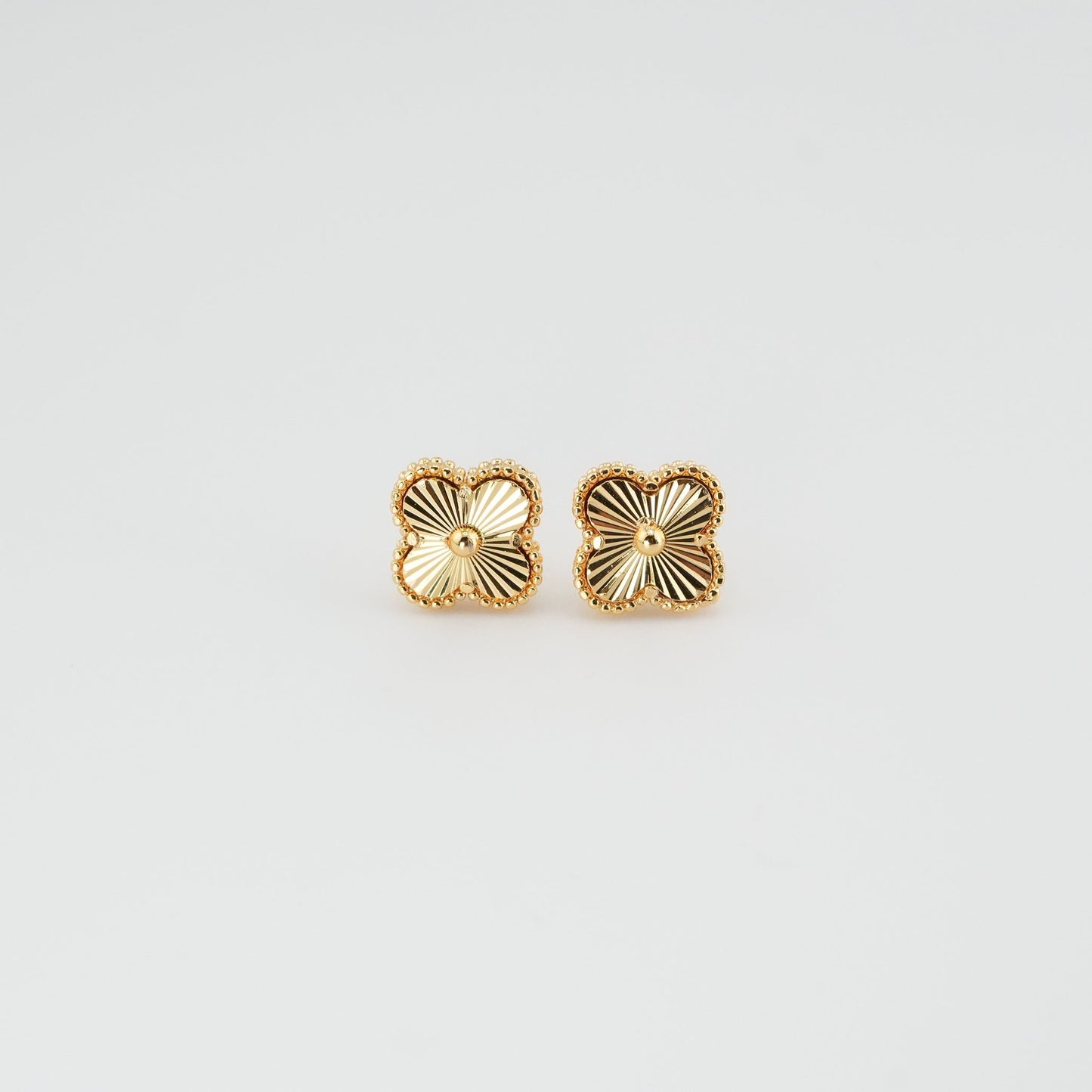 Mini Golden Clover Stud Earrings