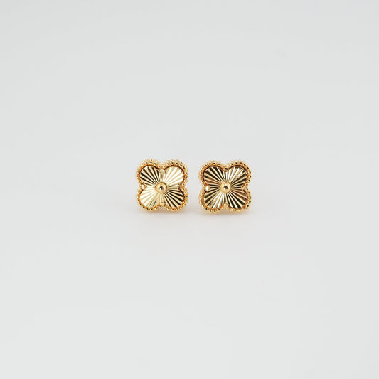 Mini Golden Clover Stud Earrings
