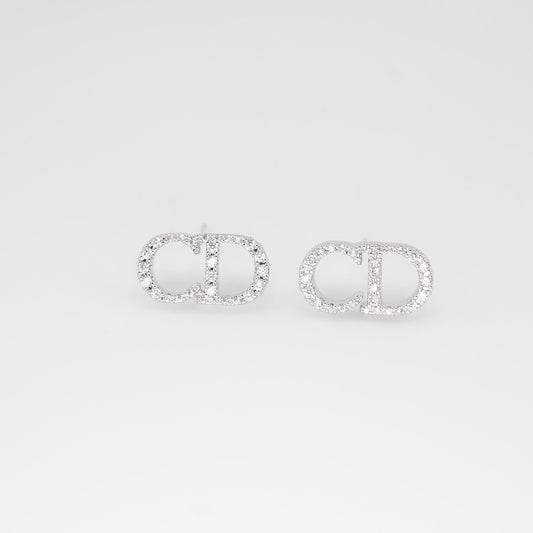 Silver Radiant Duo Stud Earrings