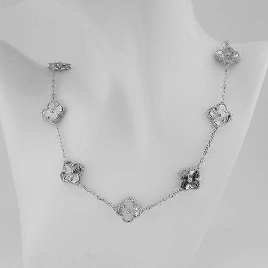 Silver Clovers Necklace