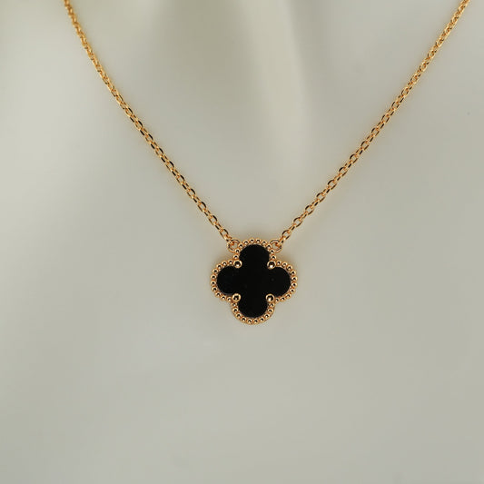 Midnight Clover Pendant Necklace