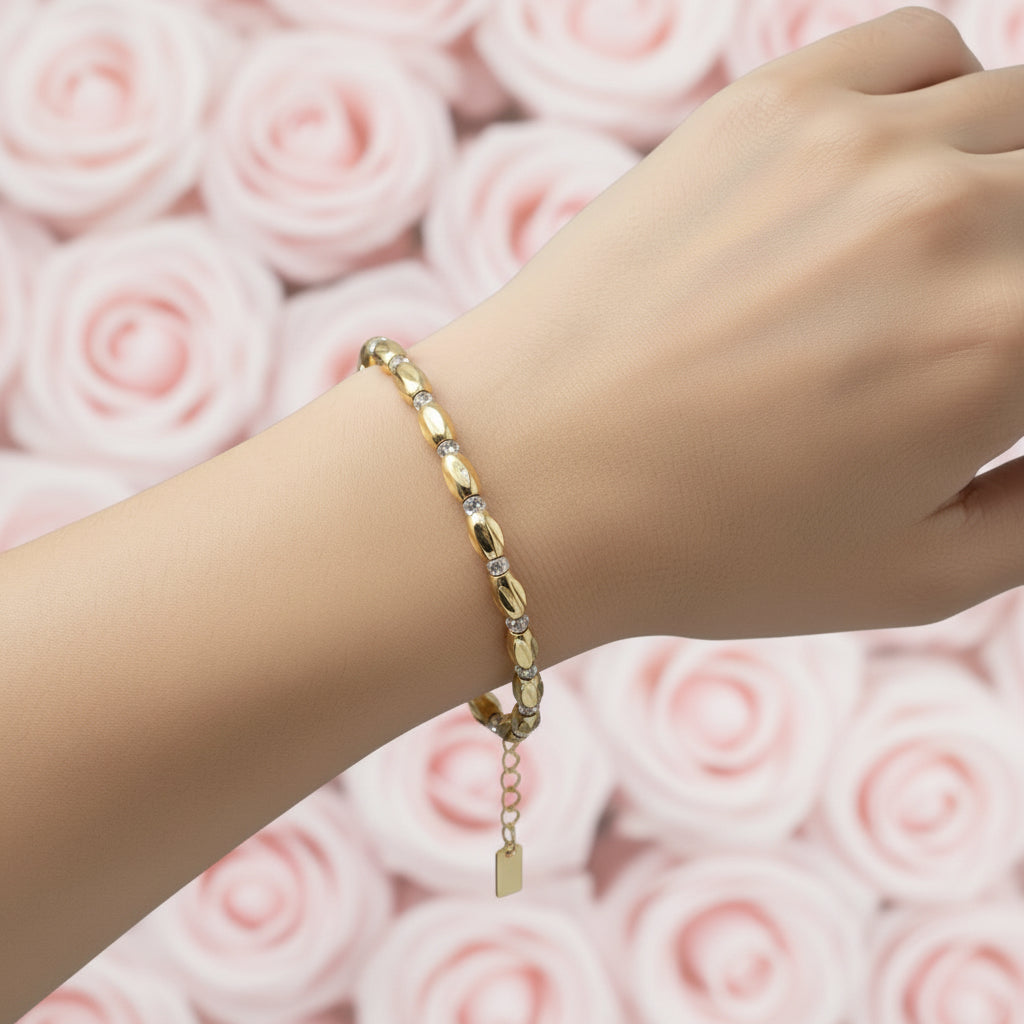 Golden Oval Elegance Bracelet