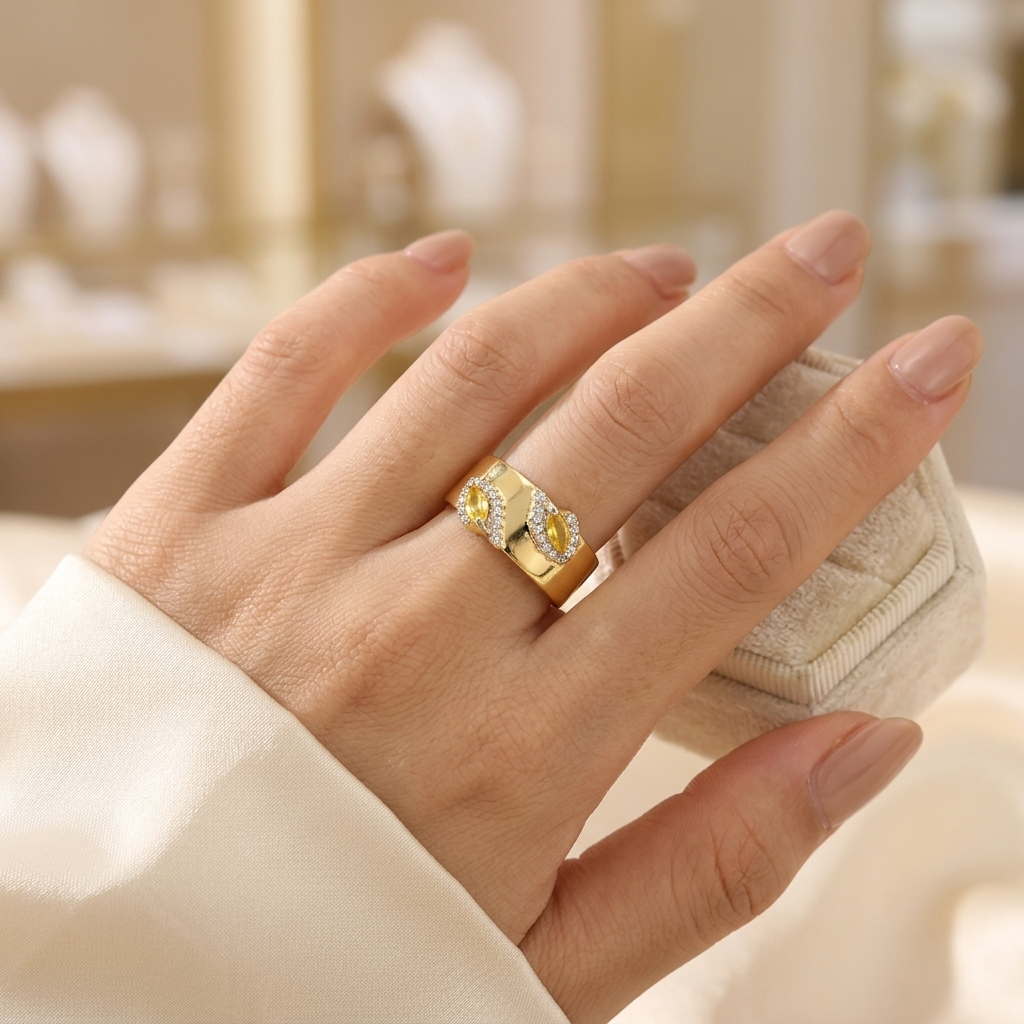 Amara Yellow Marquise Ring