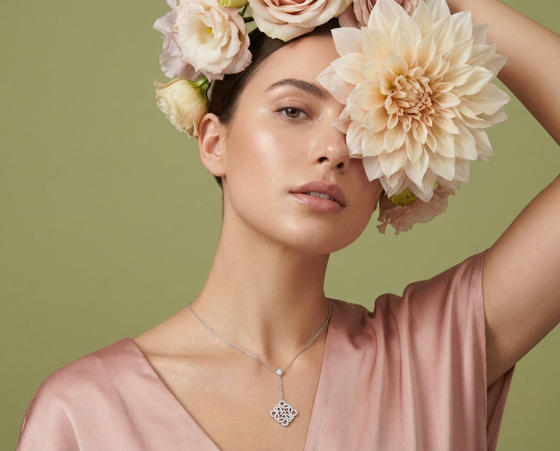 Celeste Silver Drop Necklace