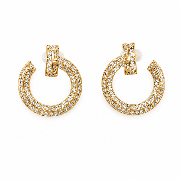 Luna Pavé Circle Earrings