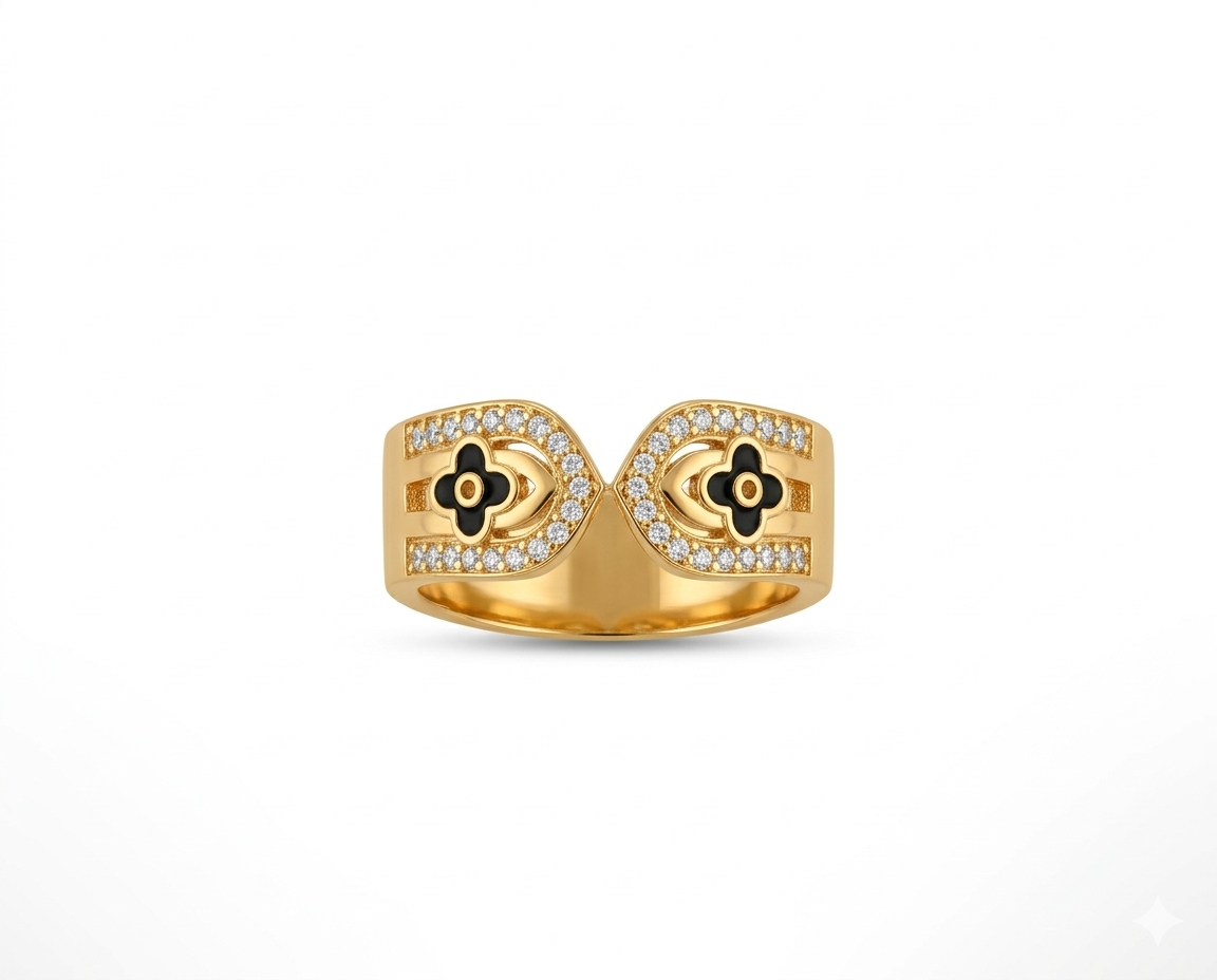 Clover Luxe Double Band Ring