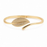 Crystal Leaf Cuff Bracelet