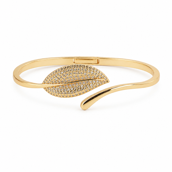Crystal Leaf Cuff Bracelet